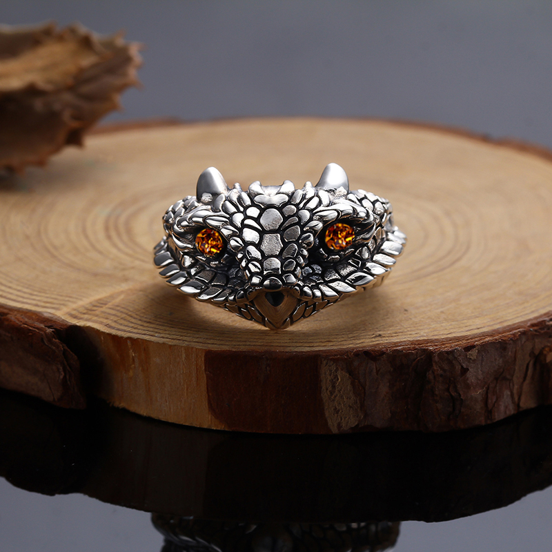Cobra Extruder - Bague tête d'asile féroce pour homme,