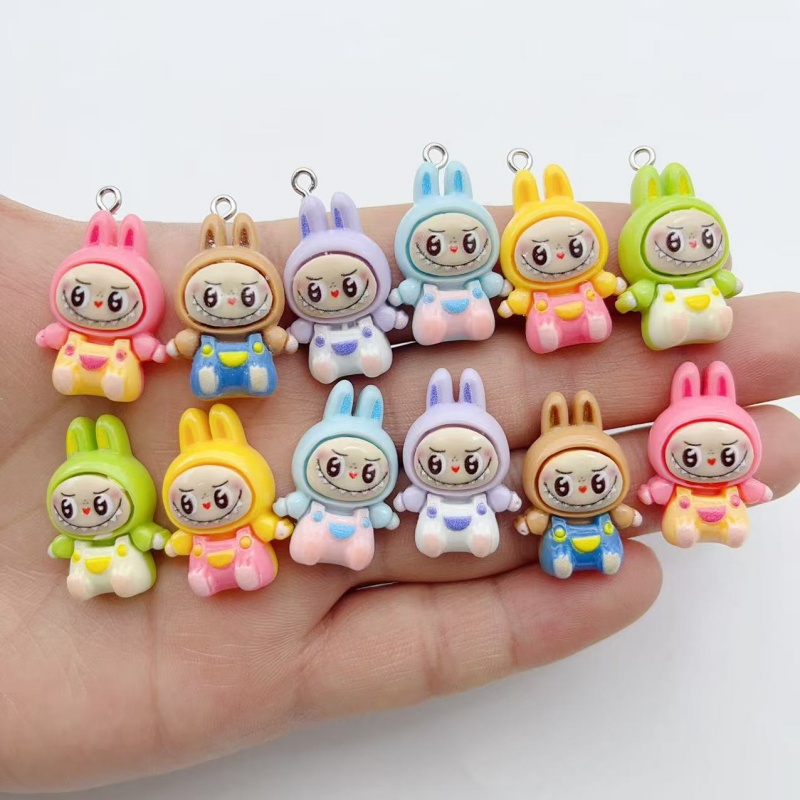 Resin - 10 Breloques en résine Kawaii Lapin