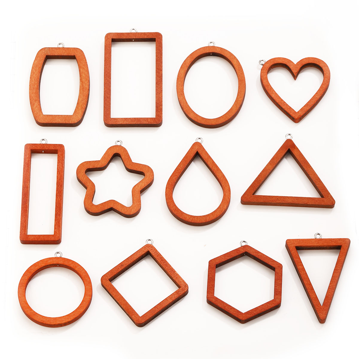 Uv Resin - 10 Breloques Géométriques en Bois (Triangle